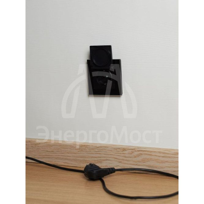 Розетка BRITE РСбш10-3-44-БрЧ 16А IP44 с заземл. защ. шторки с крышкой черн. IEK BR-R16-16-44-K02