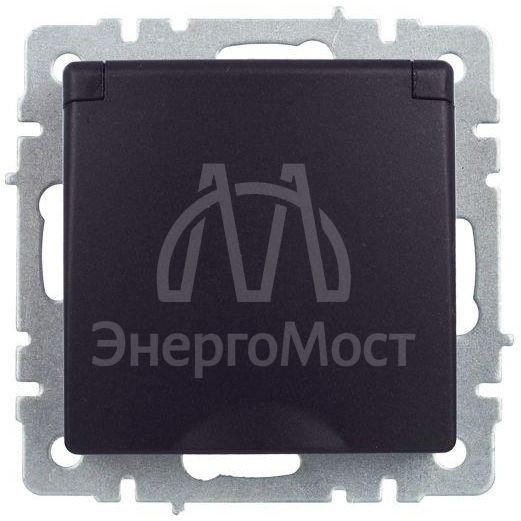 Розетка BRITE РСбш10-3-44-БрЧ 16А IP44 с заземл. защ. шторки с крышкой черн. IEK BR-R16-16-44-K02