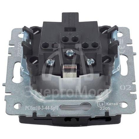 Розетка BRITE РСбш10-3-44-БрЧ 16А IP44 с заземл. защ. шторки с крышкой черн. IEK BR-R16-16-44-K02