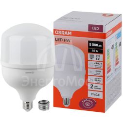 Лампа светодиодная LED HW T 50Вт (замена 500Вт) матовая 4000К нейтр. бел. E27/E40 5000лм угол пучка 200град. 140-265В PF&amp;amp;gt;/=09 OSRAM 4058075576858
