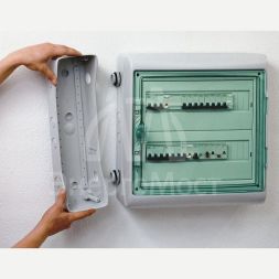 Бокс ОП Kaedra 36мод. (2 ряда по 18мод.) сер. с прозр. дверью IP65 SchE 13984