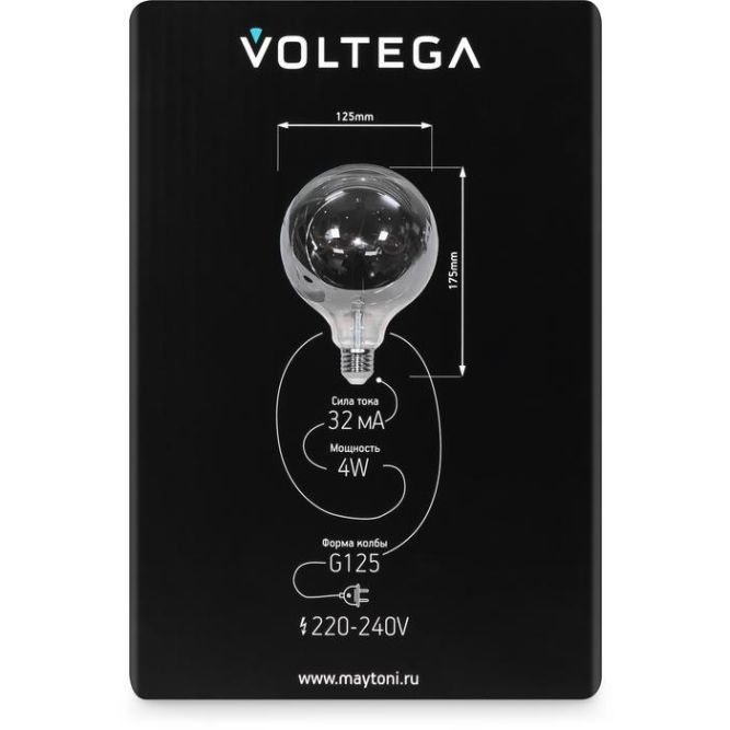 Лампа светодиодная филаментная Loft 271 G125 4Вт 3000К E27 Voltega 8523