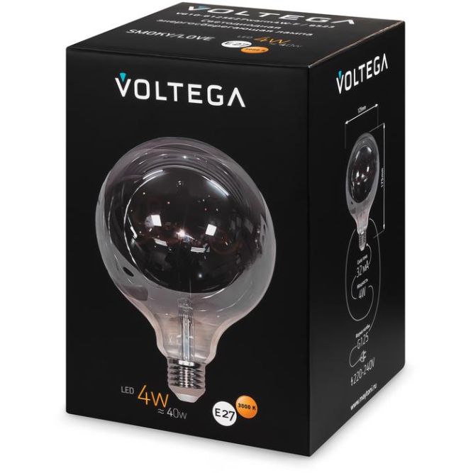 Лампа светодиодная филаментная Loft 271 G125 4Вт 3000К E27 Voltega 8523