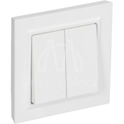 Выключатель 2-кл. СП BRITE ВСР10-2-0-БрАБ 10А в сборе арктич. бел. IEK BR-V20-0-10-K91-F