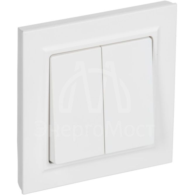 Выключатель 2-кл. СП BRITE ВСР10-2-0-БрАБ 10А в сборе арктич. бел. IEK BR-V20-0-10-K91-F