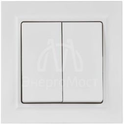 Выключатель 2-кл. СП BRITE ВСР10-2-0-БрАБ 10А в сборе арктич. бел. IEK BR-V20-0-10-K91-F