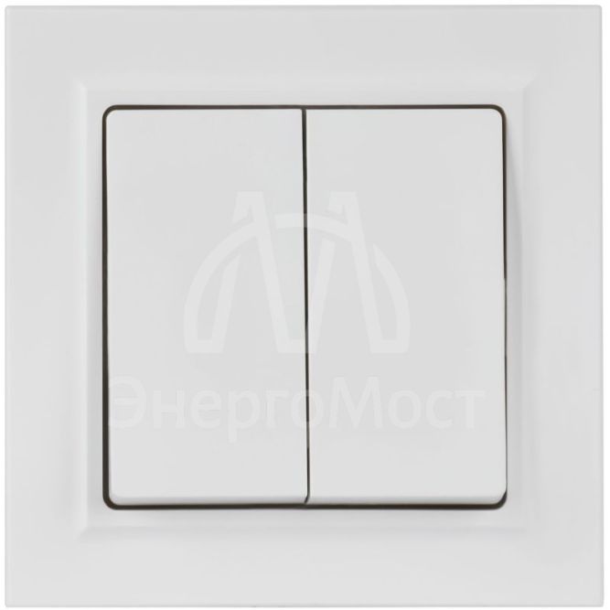 Выключатель 2-кл. СП BRITE ВСР10-2-0-БрАБ 10А в сборе арктич. бел. IEK BR-V20-0-10-K91-F