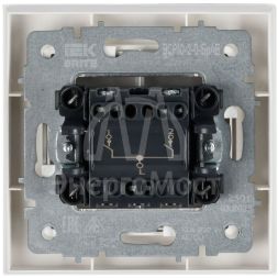 Выключатель 2-кл. СП BRITE ВСР10-2-0-БрАБ 10А в сборе арктич. бел. IEK BR-V20-0-10-K91-F