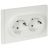 Розетка 2-м СП FORTE&amp;amp;PIANO FP224 16А с заземл. без защ. шторок безвинт. крепл. бел. IEK FP-R21-16-1-K01
