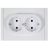 Розетка 2-м СП FORTE&amp;amp;PIANO FP224 16А с заземл. без защ. шторок безвинт. крепл. бел. IEK FP-R21-16-1-K01