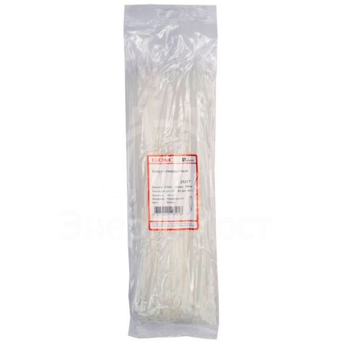 Хомут кабельный 4.8х290 полиамид бел. (уп.100шт) DKC 25217