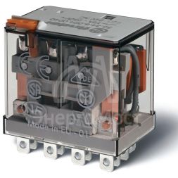 Реле миниатюрное силовое электромеханич. монтаж в розетку или наконечники Faston (4.8х0.5мм) 4CO 12А AgNi 230В AC RTI опции: кнопка тест + мех.индикатор4CO 12А AgNi 230В AC FINDER 563482300040