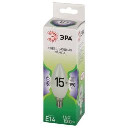Лампа светодиодная GREEN LINE B35-15W-865-E14 GL 15Вт свеча 6500К свет холод. E14 Эра Б0067091