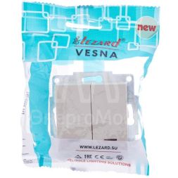 Механизм выключателя проходн. с инд. 1-кл. СП VESNA кремов. LEZARD 742-0388-114