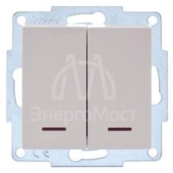 Механизм выключателя проходн. с инд. 1-кл. СП VESNA кремов. LEZARD 742-0388-114