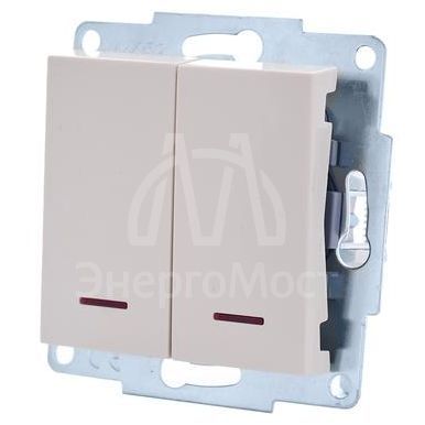 Механизм выключателя проходн. с инд. 1-кл. СП VESNA кремов. LEZARD 742-0388-114