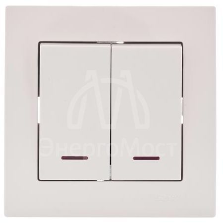 Механизм выключателя проходн. с инд. 1-кл. СП VESNA кремов. LEZARD 742-0388-114