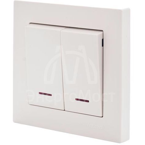 Механизм выключателя проходн. с инд. 1-кл. СП VESNA кремов. LEZARD 742-0388-114