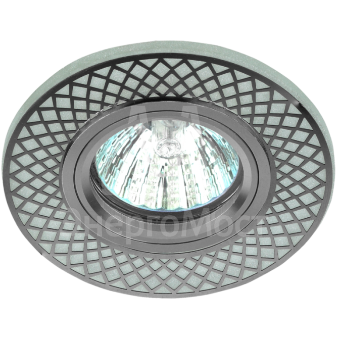 Светильник DK LD42 WH/CH /1 MR16 декор. со светодиодной подсветкой бел./хром ЭРА Б0048938