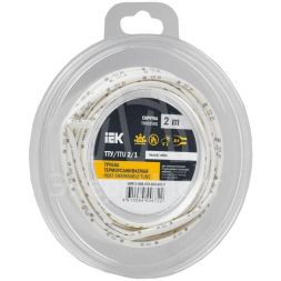 Трубка термоусадочная ТТУ нг-LS 2/1 бел. (уп.2м) IEK UDR12-002-001-002-K01-T