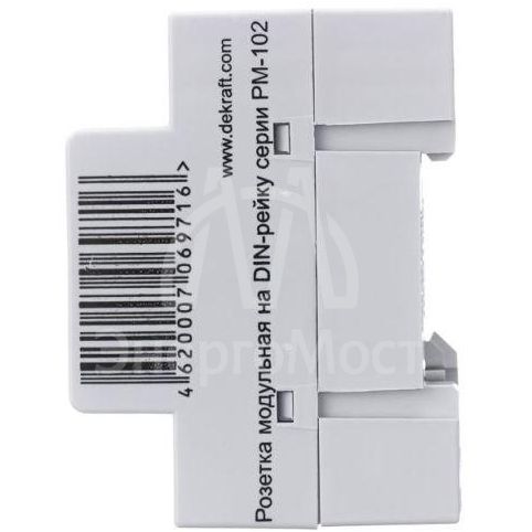 Розетка 16А 220В 2P+PEN на DIN-рейку PM-102 SchE 18012DEK