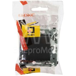 Розетка 1-м СП 2мод. Avanti &amp;quot;Черный матовый&amp;quot; 16А 2P+E защ. шторки с крышкой механизм черн. DKC 4412013