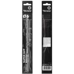 Бур по бетону SDS-Plus SUPER 6х160мм профессиональный цельная крестовая пластина Kranz KR-91-0453