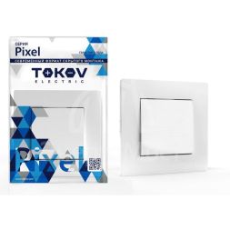 Выключатель 1-кл. СП Pixel 10А IP20 в сборе бел. TOKOV ELECTRIC TKE-PX-V1F-C01