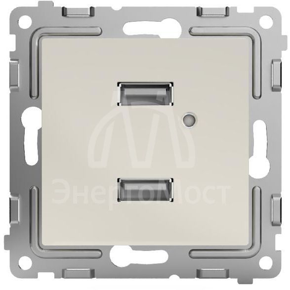 Розетка 2-м USB СП Pixel тип A+A 5В 1х2.1А 2х1.05А механизм беж. TOKOV ELECTRIC TKE-PX-2USB-C02