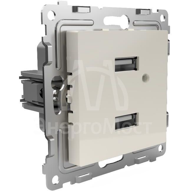 Розетка 2-м USB СП Pixel тип A+A 5В 1х2.1А 2х1.05А механизм беж. TOKOV ELECTRIC TKE-PX-2USB-C02