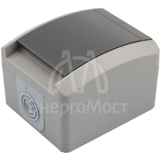 Розетка 1-м ОП INDUSTRIAL с заземл. IP54 сер. Kranz KR-78-0611