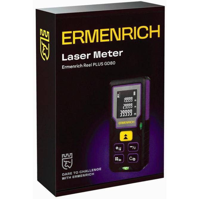 Рулетка лазерная Reel PLUS GD80 фиолет. Ermenrich 85315