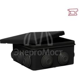 Коробка распаячная КМР-030-014 с крышкой 100х100х50 8 мембранных вводов IP54 черн. EKF plc-kmr-030-014-b