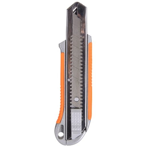 Нож с выдвижным лезвием 25 мм, металлический корпус, автоматический фиксатор, Вихрь