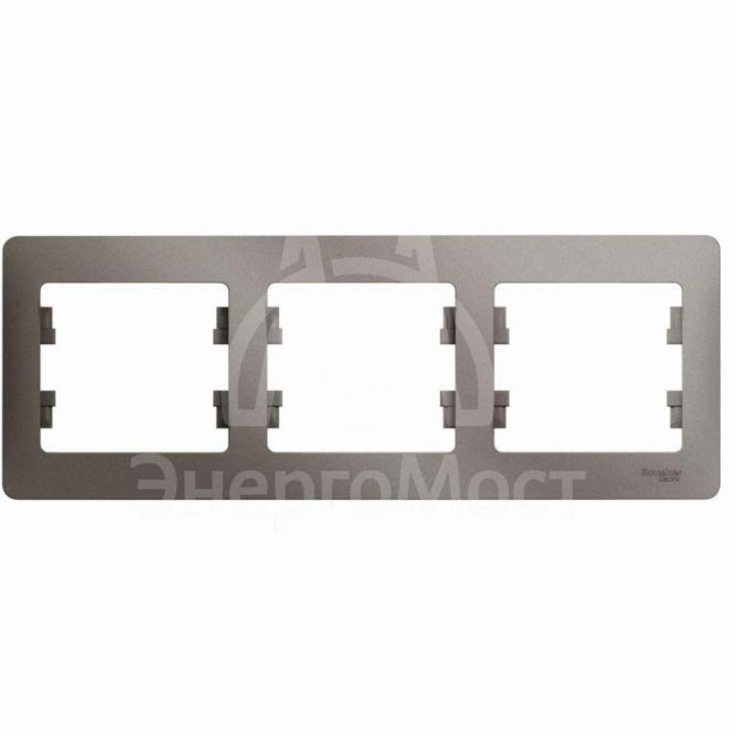 Рамка 3-м Glossa горизонт. платина SchE GSL001203