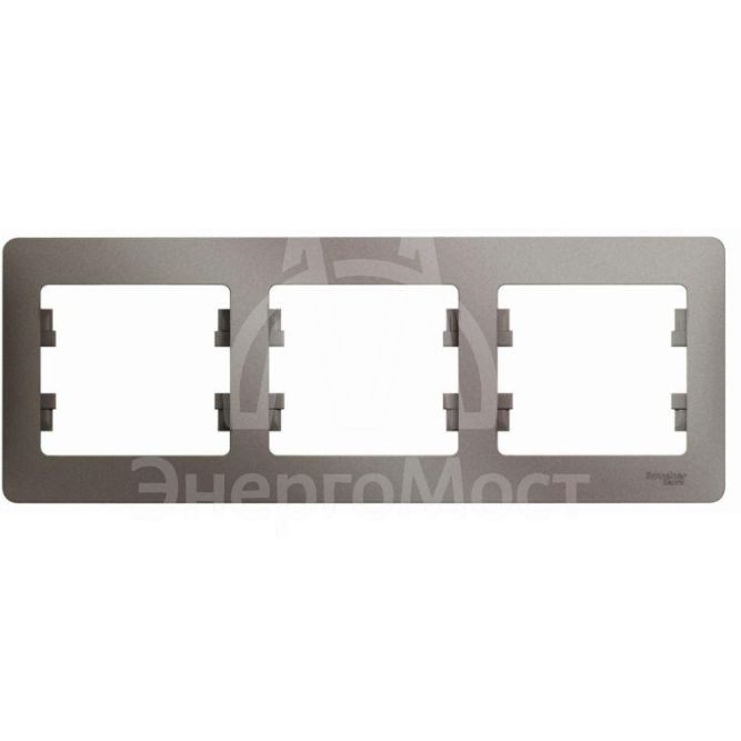 Рамка 3-м Glossa горизонт. платина SchE GSL001203