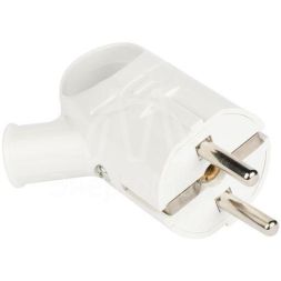 Вилка с кольцом 16А 250В с заземл. бел. EKF AVK16-10