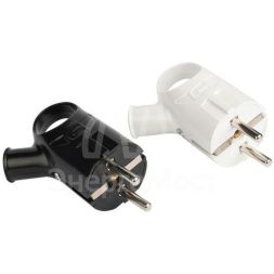 Вилка с кольцом 16А 250В с заземл. бел. EKF AVK16-10