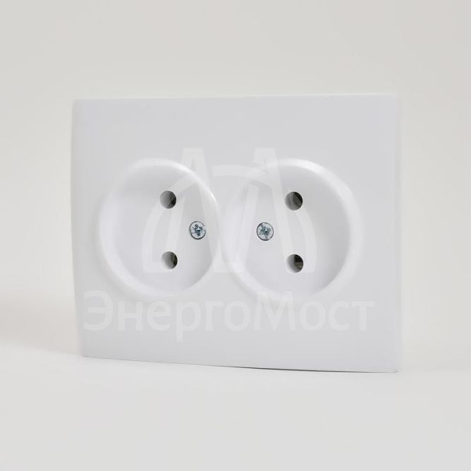 Розетка 2-м СП KARINA 16А IP20 без заземл. термопласт бел. LEZARD 707-0200-128B