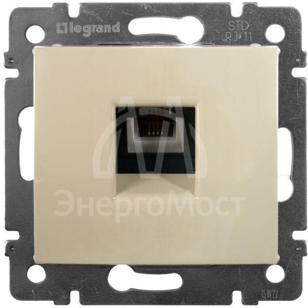 Механизм розетки телеф. 1-м СП Valena RJ11 сл. кость Leg 774338