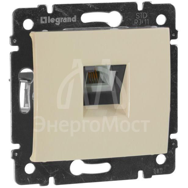 Механизм розетки телеф. 1-м СП Valena RJ11 сл. кость Leg 774338