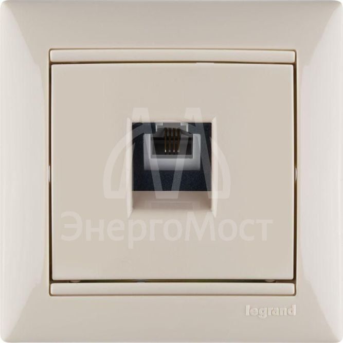 Механизм розетки телеф. 1-м СП Valena RJ11 сл. кость Leg 774338