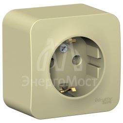 Розетка 1-м ОП BLANCA 16А 250В без шторок с заземл. изол. пласт. беж. SchE BLNRA010117