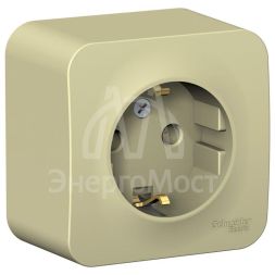 Розетка 1-м ОП BLANCA 16А 250В без шторок с заземл. изол. пласт. беж. SchE BLNRA010117