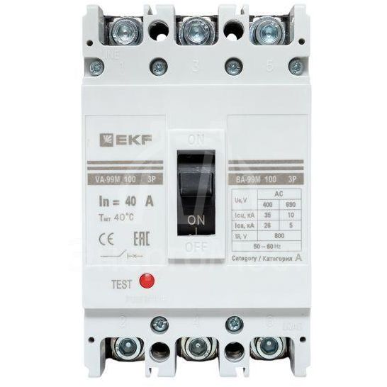 Выключатель автоматический 3п 100/40А 35кА ВА-99М PROxima EKF mccb99-100-40m