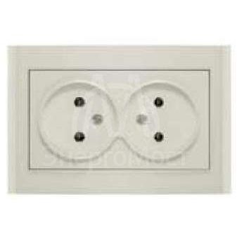 Розетка 2-м СП Бриллиант 16А IP20 без заземл. сл. кость Universal 7948738