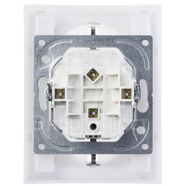 Розетка двойная Levit с заземл. с защ. шторками 16А бел./ледяной ABB 2CHH223457C6001