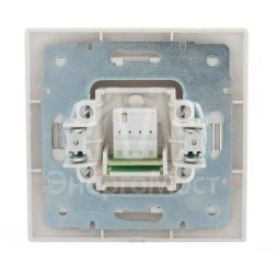 Розетка телефонная 1-м СП Мира RJ11 жемчуж. бел. перламутр LEZARD 701-3030-137