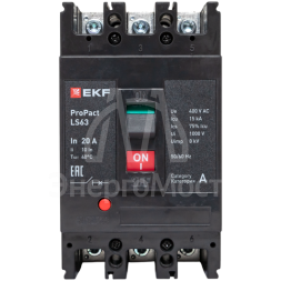 Выключатель автоматический 3п 20А 15кА LS63 ProPact EKF mccb-63-15-3-20-ls