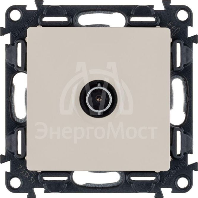 Розетка телевизионная TV 1-м Valena Life 0-2400МГц с топологией &amp;quot;звезда&amp;quot; с лицев. панелью механизм сл. кость Leg 753551